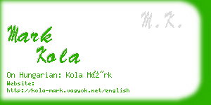 mark kola business card